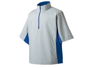 FJ Men HydroLite Short Sleeve Rain Shirt - Silver + Nautical Blue/Black